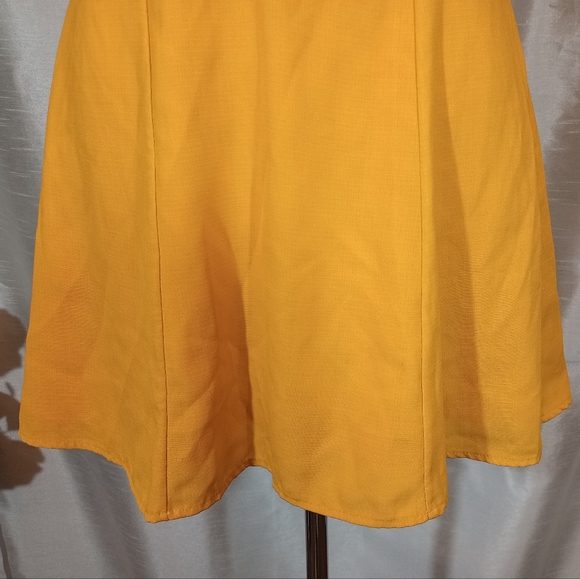 Rechic bohemian Vintage Short Dress, Yellow, Bell Sleeve,Zip, Pleated bust, S/ 2 - Picture 8 of 12
